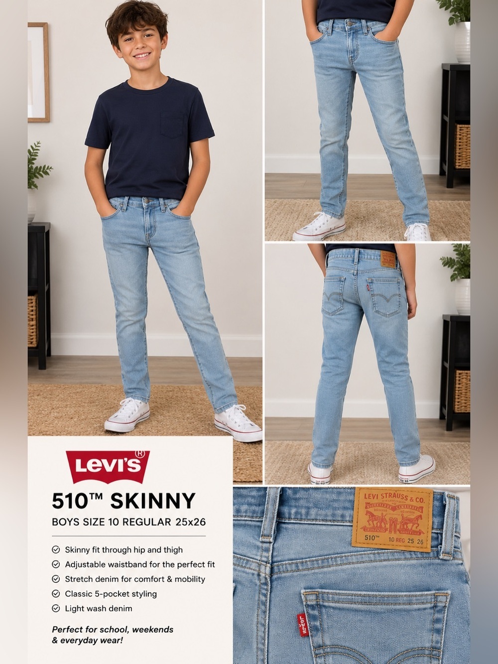 Levi’s 510 Skinny Jeans – Boys Size 10 Regular